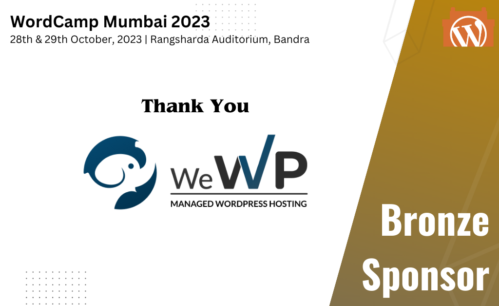 Thank You WeWP, for being our Bronze Sponsor