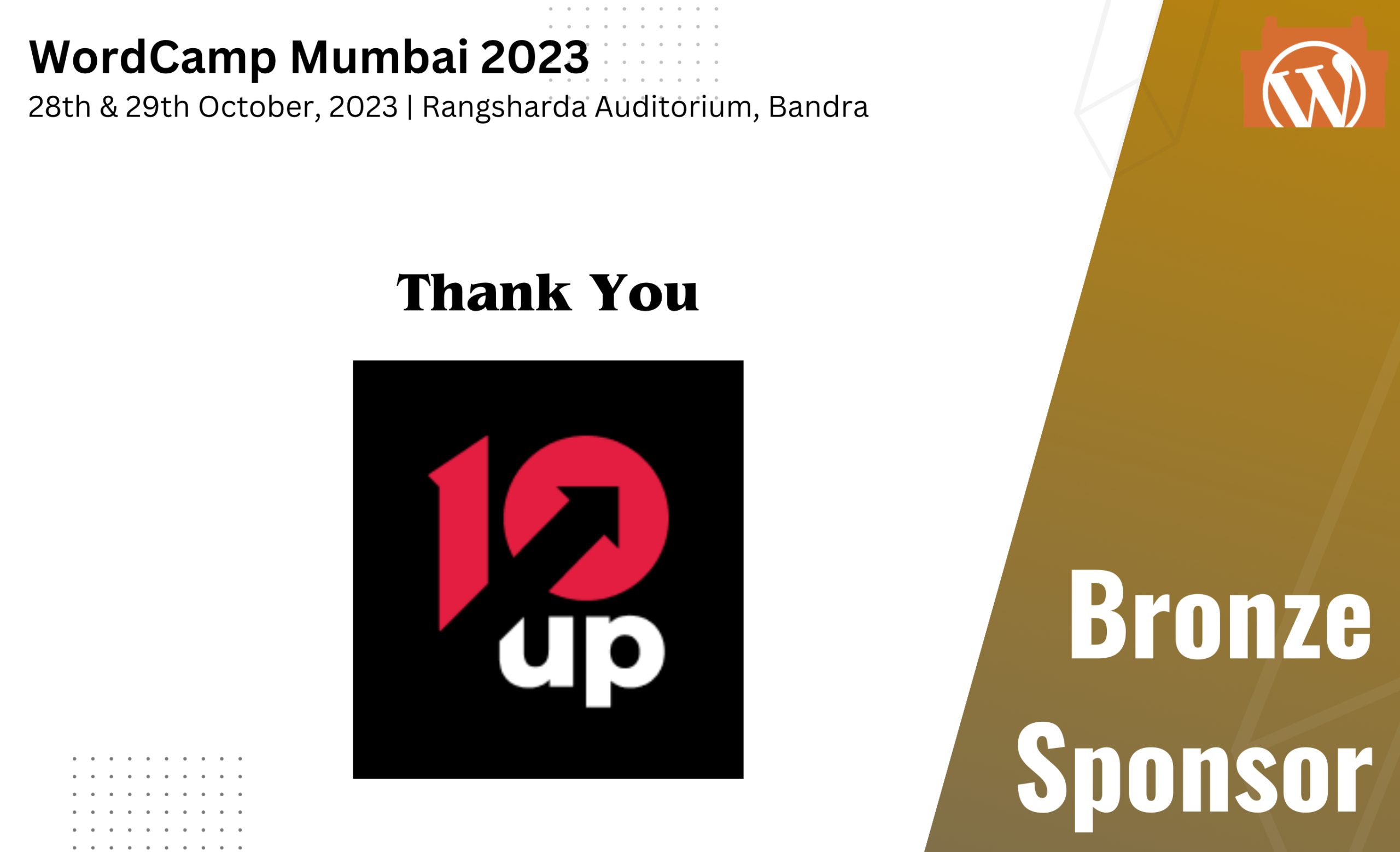 Thank You 10up, for being our Bronze Sponsor