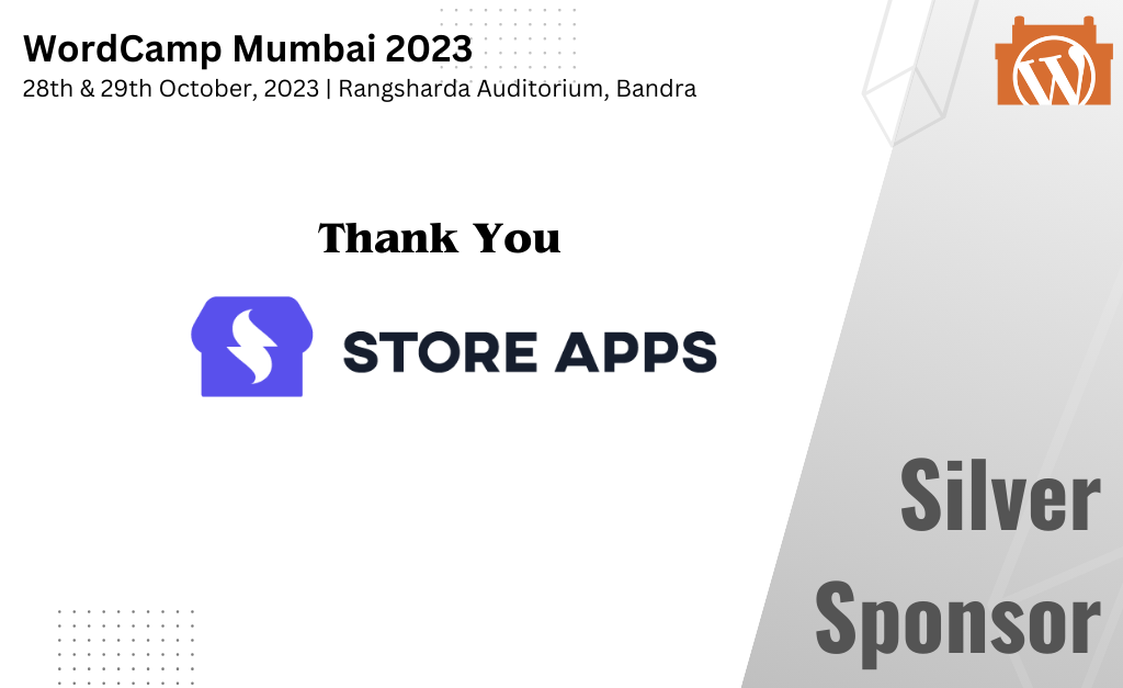 Thank You StoreApps, for being our Silver Sponsor