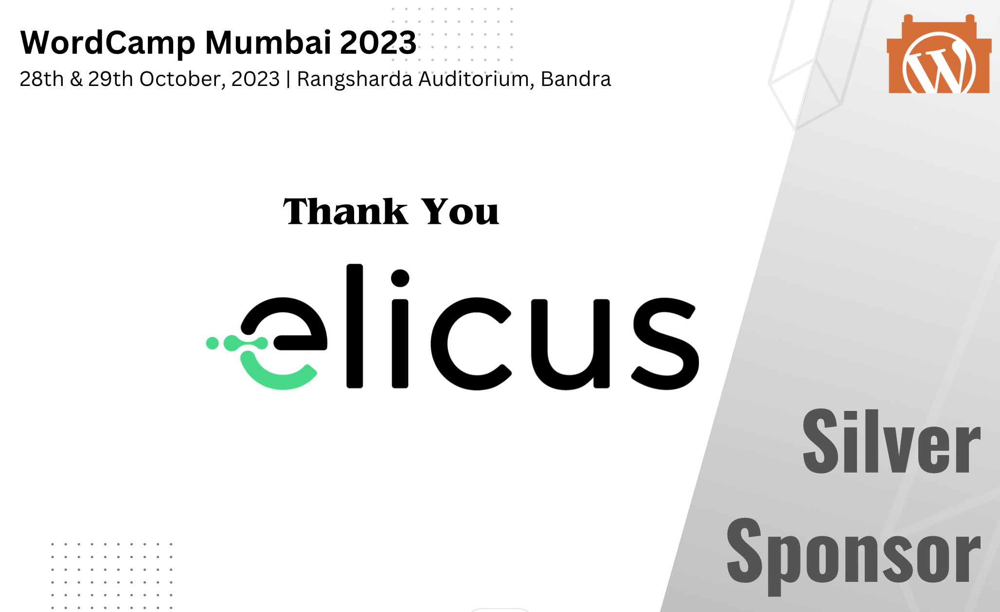 Thank You Elicus, for being our Silver Sponsor