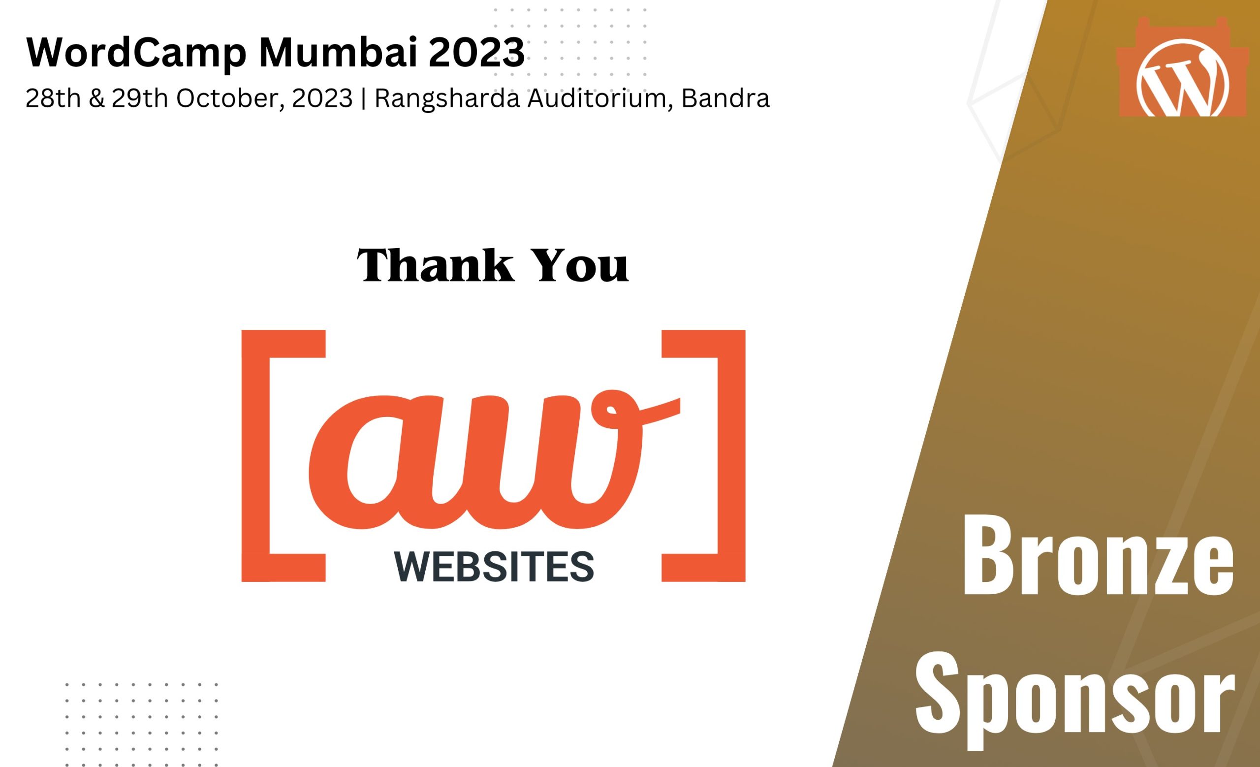 Thank You Awesome Websites, for being our Bronze Sponsor